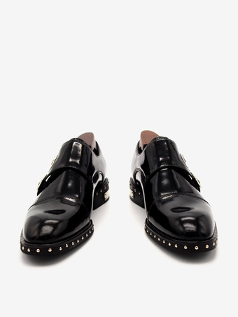  メンズモンクシューズ 牛革リベット シングルモンクストラップ フォーマルなシーンにぴったりのローファーシューズ