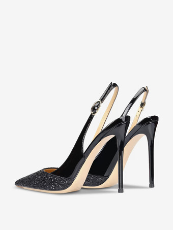 レディース パーティーシューズ グリッター パッチワーク ハイヒール プロムシューズ