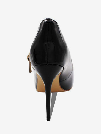 ハイヒール メリージェーンシューズ ブラック バックル ラウンドトゥ スティレットヒール パンプス