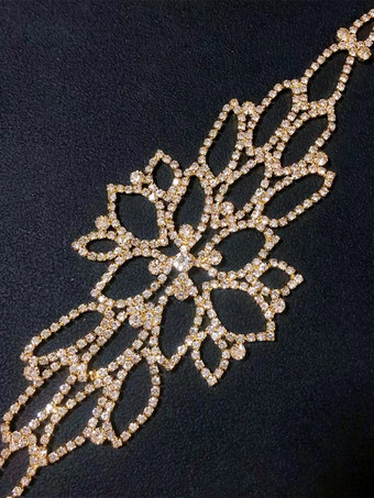 ゴールド 花形アンクルチェーン ラインストーン シューズアクセサリー