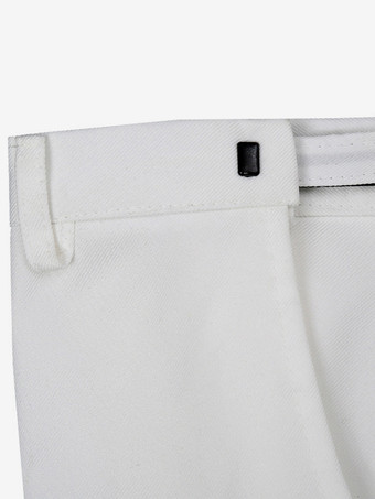 Ensemble blanc vintage rétro en polyester avec boutons et volants blocs de couleurs manches longues costumes rétro pour homme