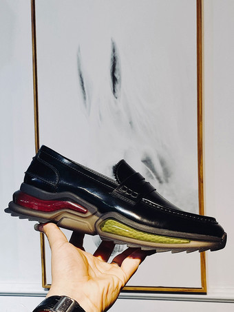 メンズ ペニーローファー ラウンドトゥ 牛革シューズ