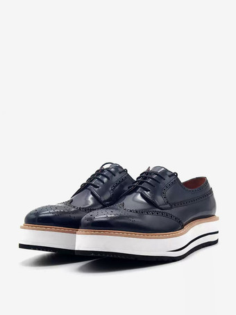 男性用ドレスシューズ スタイリッシュなラウンドトゥ 牛革