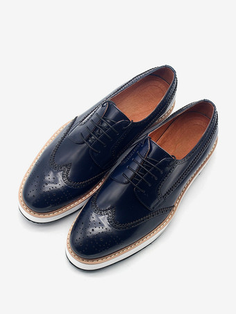 男性用ドレスシューズ スタイリッシュなラウンドトゥ 牛革