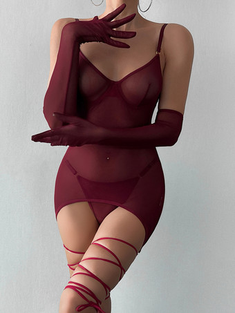 BordeauxNuisettes Lingerie Sexy Babydoll Blanc Polyester Sexy