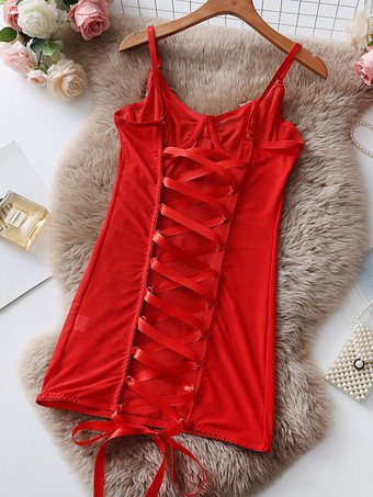 レッド ベビードール ランジェリー ベビードール 女性用 ホワイト ポリエステル セクシー