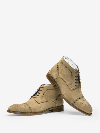 靴 メンズシューズ ワークブーツ メンズブーツ レザー シック カーキ