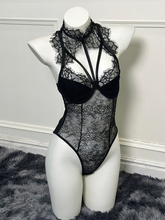 ブラック セクシーなレースのジャンプスーツ