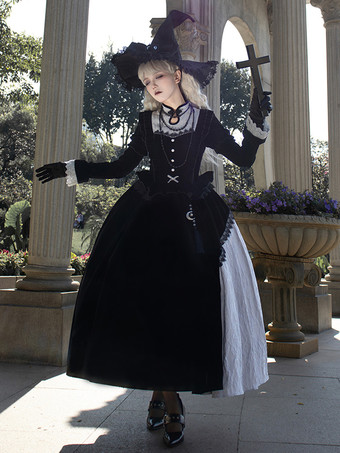 ブラック ゴシック ロリータ ドレス レース フリル レース ブラック ブラック