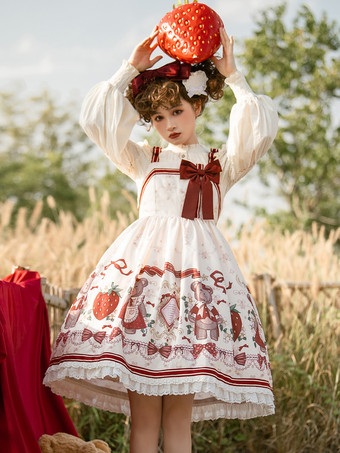 スイートロリータドレス ポリエステル ノースリーブ クリスマスロリータドレス
