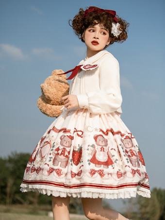 スイートロリータドレス ポリエステル ノースリーブ クリスマスロリータドレス