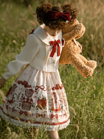 スイートロリータドレス ポリエステル ノースリーブ クリスマスロリータドレス