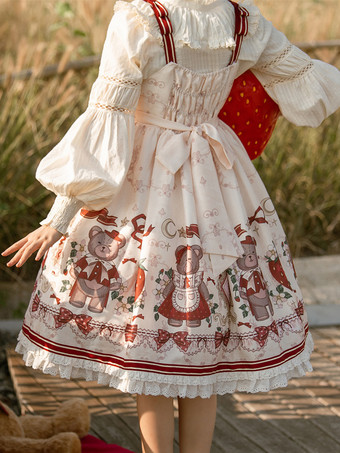 スイートロリータドレス ポリエステル ノースリーブ クリスマスロリータドレス