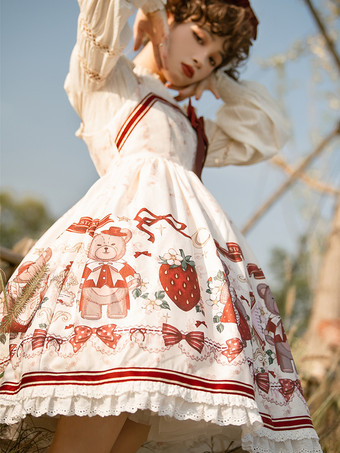 スイートロリータドレス ポリエステル ノースリーブ クリスマスロリータドレス