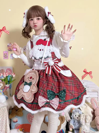 スイートロリータドレス ポリエステル ノースリーブ ジャンパー スイートクリスマスロリータドレス