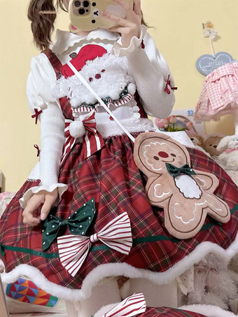 スイートロリータドレス ポリエステル ノースリーブ ジャンパー スイートクリスマスロリータドレス