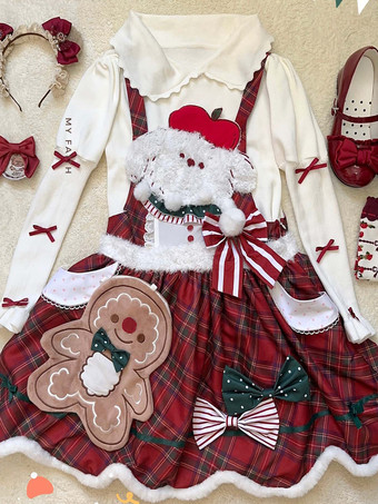 スイートロリータドレス ポリエステル ノースリーブ ジャンパー スイートクリスマスロリータドレス