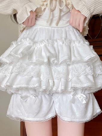 スイートロリータブルマーフリルレースルーズピンクロリータショーツ