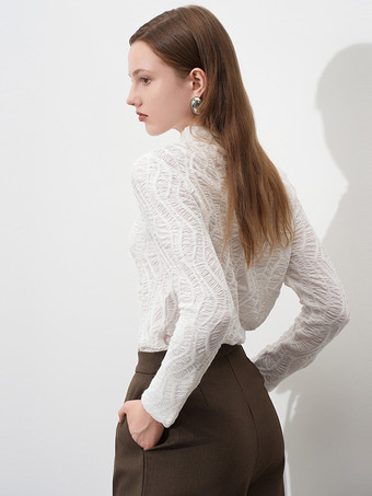 長袖 T シャツ プリーツ テクスチャード フィット ハーフ タートルネック ベースレイヤー トップス レディース 2025