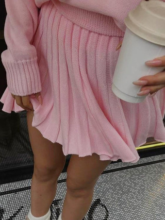 ニットツーピースコーデセット タートルネックセーターとプリーツスカート 若々しいカレッジスタイル カジュアル春コーデ レディース 2025