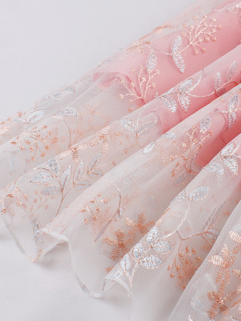 ピンクの刺繍入りレトロドレス Aライン 1950年代 オードリー ヘプバーン スタイル ミディ スウィング ドレス レディース 2025