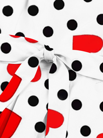 Robe vintage à motif cœur A-line années 1950 style Audrey Hepburn à pois Robe à bretelles pour la Saint-Valentin pour femme 2025