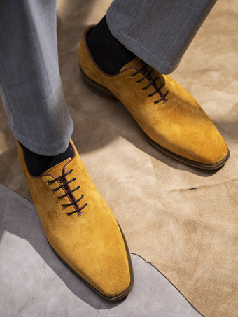 男性用ドレスシューズ スタイリッシュなラウンドトゥレザー