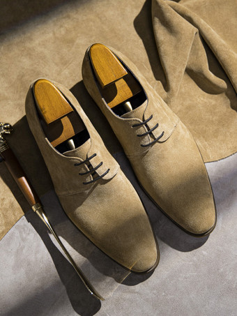 男性用ドレスシューズ モダン ラウンドトゥ レザー