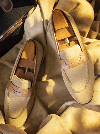 メンズ ペニーローファー レザーシューズ