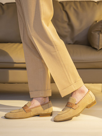 メンズ ペニーローファー レザーシューズ