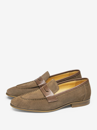 ブラウン メンズ ペニーローファー レザーシューズ