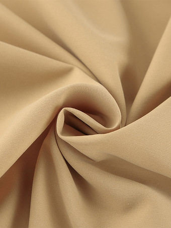 カーキ色のプリーツロングスカート ウエスト上げ 無地 エレガント 春 スカート レディース 2025