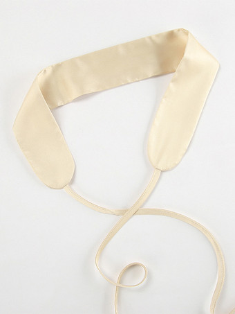 シャンパン サテン ブラウス チョーカー ターンダウンカラー 春 カジュアル 長袖 トップス レディース 2025