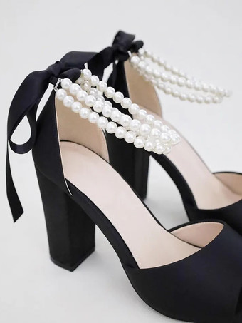 ブライダルサンダル ピンクサテン エレガント オープントゥ パール ウェディングサンダル