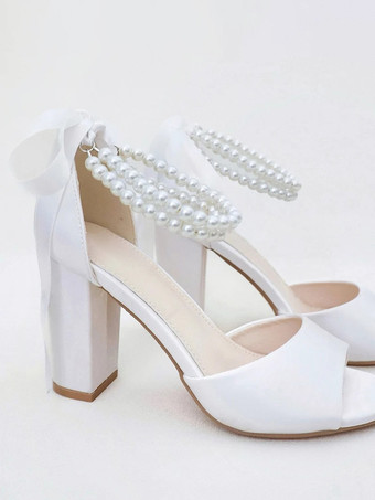 ブライダルサンダル ピンクサテン エレガント オープントゥ パール ウェディングサンダル