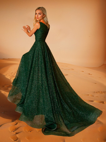 イブニングドレス Aライン ジュエルネック ポリエステル トレーン付き 社交パーティードレス