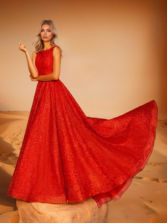 イブニングドレス Aライン ジュエルネック ポリエステル トレーン付き 社交パーティードレス