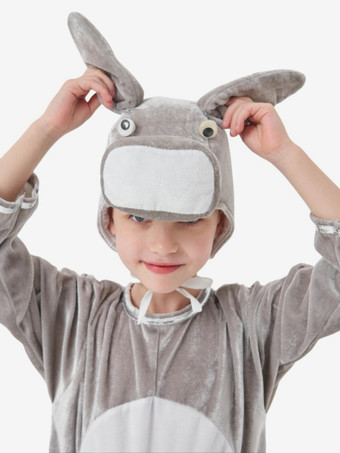 ワンジーパジャマ 着ぐるみ 動物 ハロウィン 子供用 ポリエステル 帽子 ジャンプスーツ