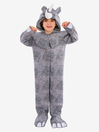 ワンジーパジャマ 着ぐるみ ハロウィン 動物 子供用 ポリエステル フード ジャンプスーツ