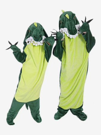 グリーン ワンジー着ぐるみパジャマ ハロウィン 子供用 ポリエステル ジャンプスーツ