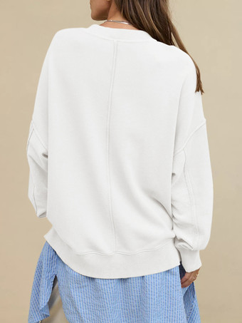 オーバーサイズ スウェットシャツ 無地 ドロップショルダー 春 ベーシック レディース トップス 2025