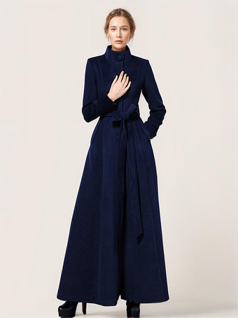 Long Wool Coat For Woman Warm Winter Outerwear 2024