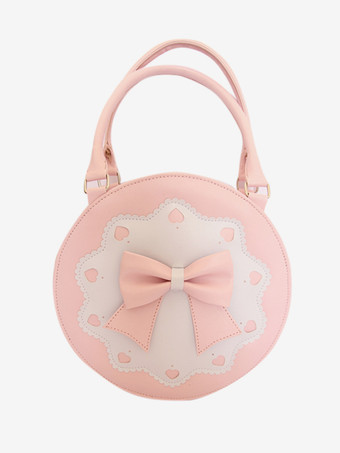 ピンク ロリィタバッグ スウィート ハンドバッグ PU リボン柄 カジュアル ブラック