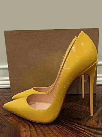 女性用 ヒール スリッポン パンプス ポインテッドトゥ スティレットヒール PUレザー