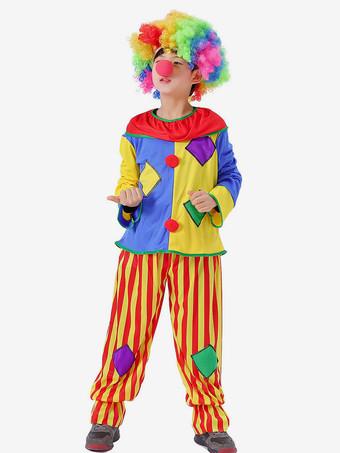 Costume da circo di carnevale Pantaloni unisex gialli Set parrucca in  poliestere Costumi di vacanze di Halloween 