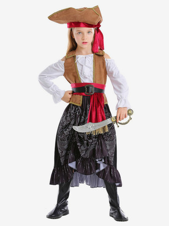 ブラック ハロウィン海賊コスチュームキッドドレスハットサッシュ衣装