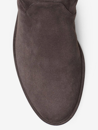 Cuissardes Plates Femme avec Bout Rond Elastique à Lacets Unicolore