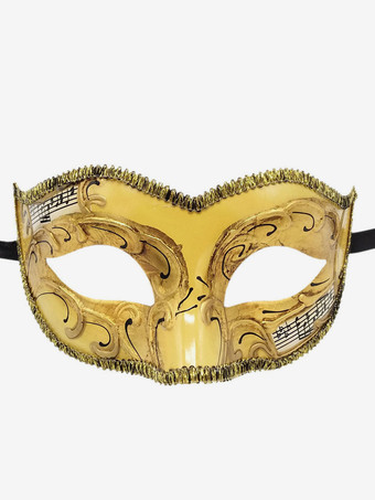 ゴールド 大人のためのカーニバルマスク黒のプラスチックマスカレードコスチュームアクセサリー