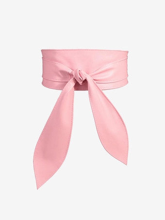 ピンクレディースファッションベルトリゾートウェアサッシュ無地