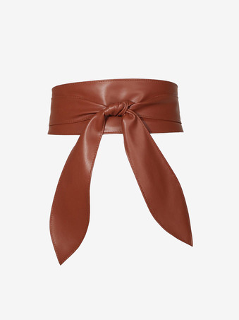 ブラウン レディースファッションベルトリゾートウェアサッシュ無地